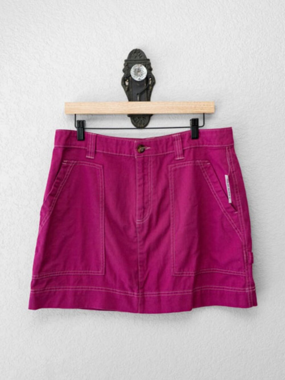 Old Navy NWT Boysenberry Utility Mini Skirt Pink Purple Cotton Womens 12
